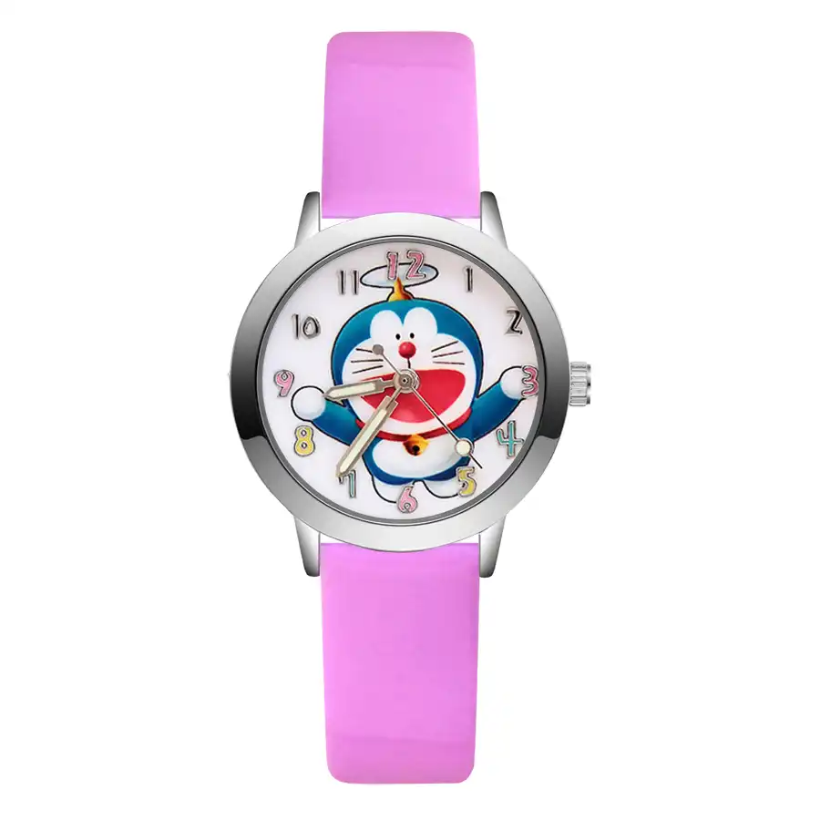 ファッションかわいいドラえもんスタイル子供は子供 学生女の子クォーツ革腕時計ja68 Children S Watches Aliexpress