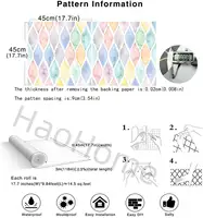 หลากสีเรขาคณิตวอลล์เปเปอร์ติดด้วยตนเองที่มีสีสันโค้งที่ถอดออกได้เปลือกและติดวอลล์เปเปอร์สําหรับเนอสเซอรี่เด็กตกแต่งห้อง DIY 6