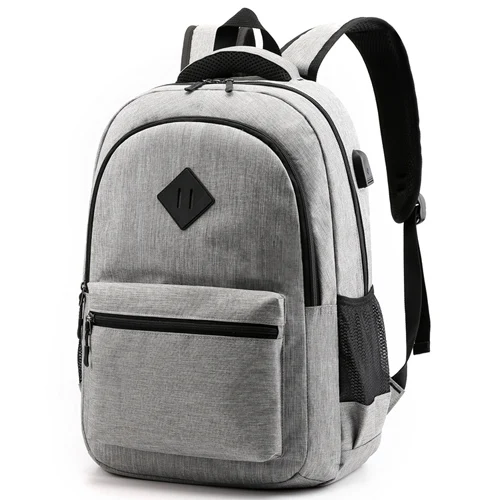 Черный рюкзак для ноутбука с защитой от кражи в Корейском Стиле Большая водонепроницаемая сумка для женщин и мужчин - Цвет: Серый