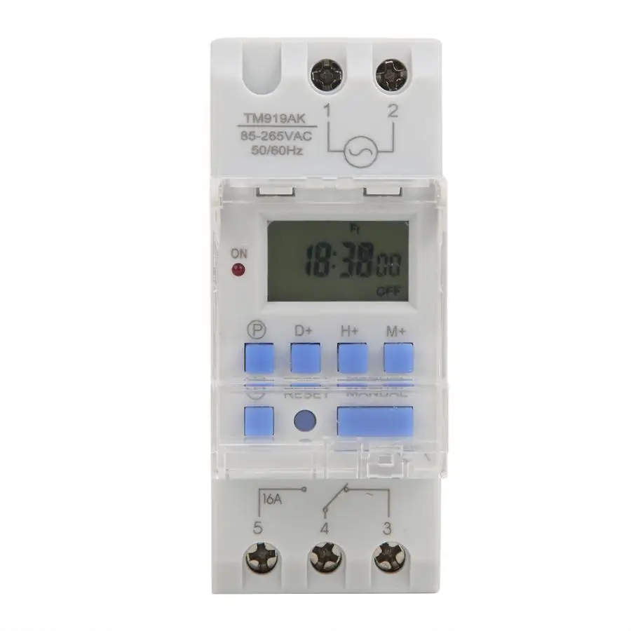 AC 85 265V 16AWeekly 12/24hrs таймер ЖК дисплей ВКЛ/ВЫКЛ Управление программируемый реле