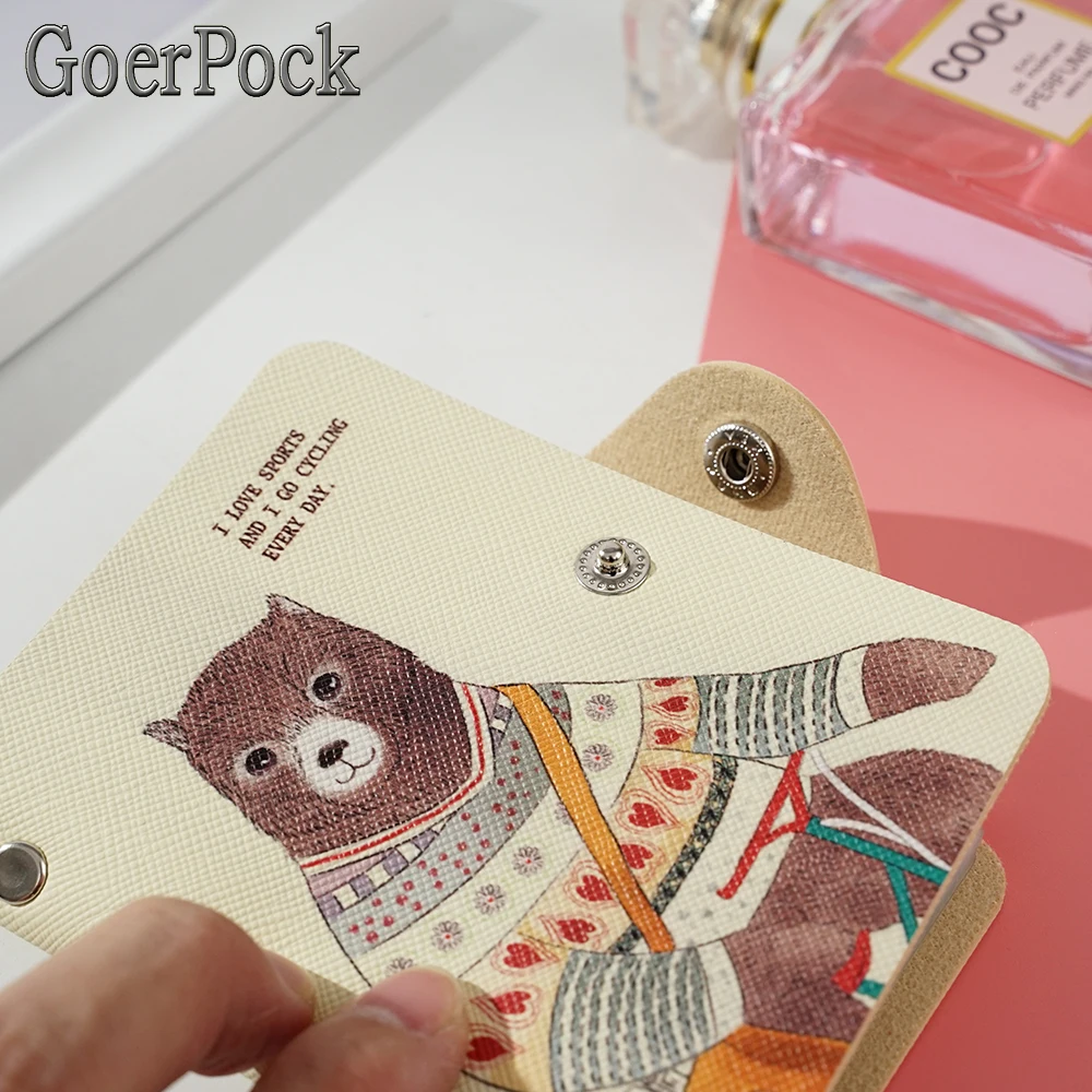 Fashion Cartoon PU Leather Function 20 Bits Card Case Business Casual Card Holder Men Women Credit Passport Bag ID Passport