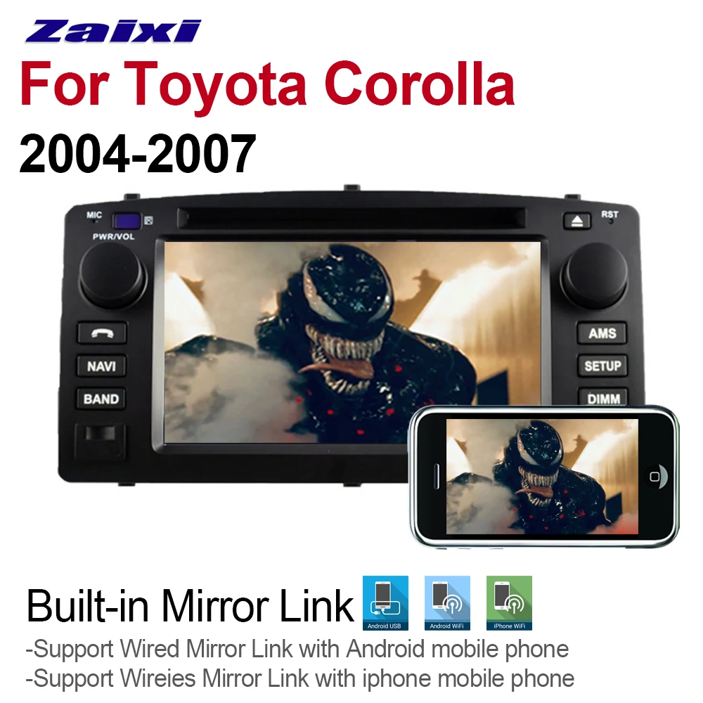 ZaiXi мультимедийная система для Toyota Corolla 2004 ~ 2007 2 DIN Android 9 GPS навигация Bluetooth радио