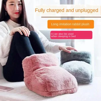 

Electric Warm Pad Foot Warmer Heating Feet Shoe Slippers Wool Quick Heat Mat Heated Home Office Winter Use WY32505