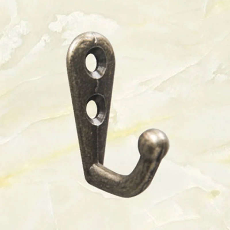 50Pcs 21*12*30mm Zinc Alloy Vintage Style Rustic Cast Iron Wall Coat Hooks Hat Hook Hall Tree Hardware
