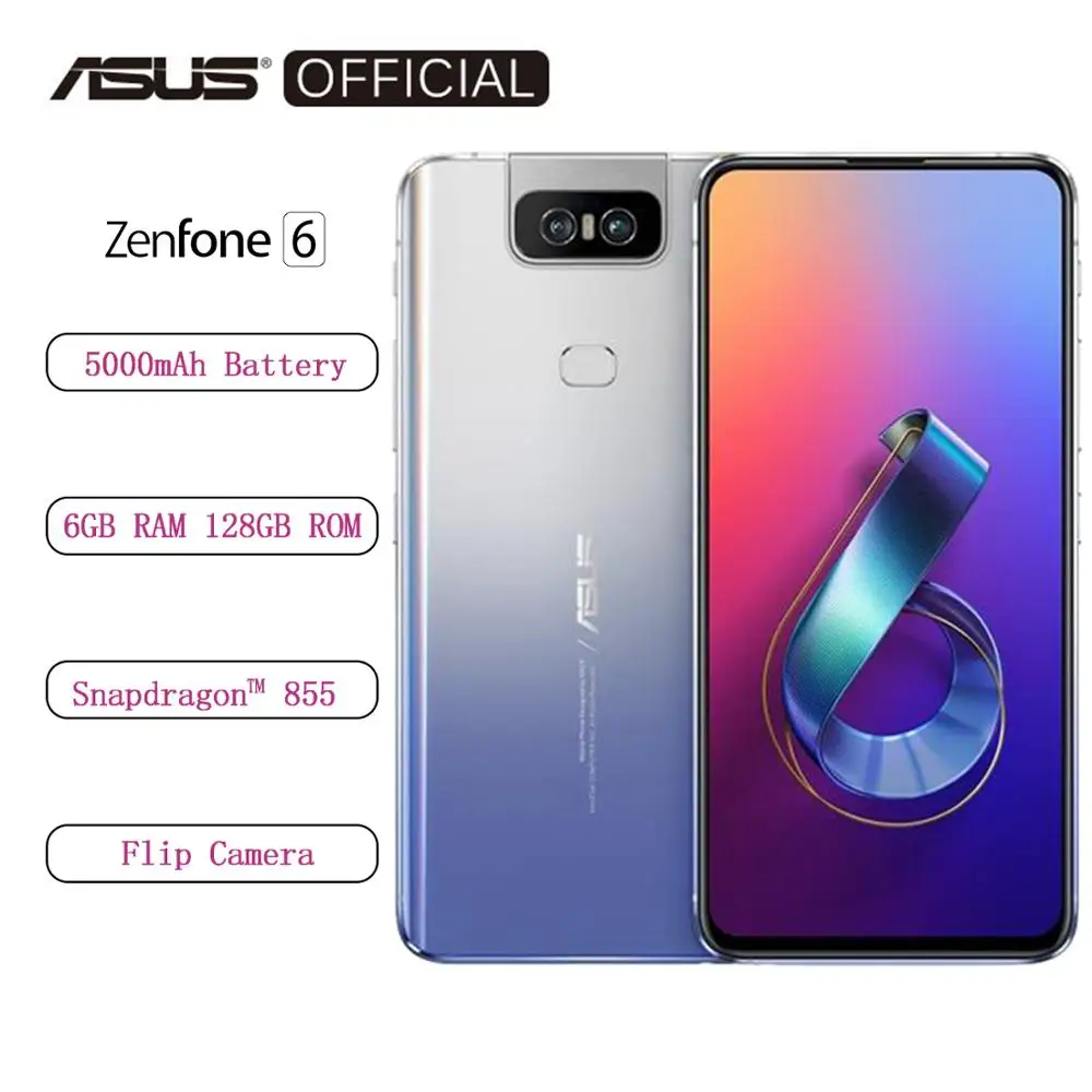 ASUS Zenfone 6 глобальная версия ZS630KL 6,4 дюймов QC4.0+ NFC 4G LTE смартфон Face ID 5000 мАч Android 9,1