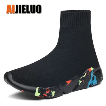 

Sneakers Women Men Knit Upper Breathable Sport Shoes Sock Boots Woman Chunky Shoes High Top Running Shoes For Men Women