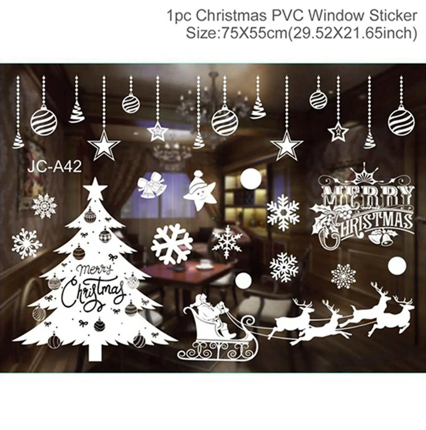Рождественские украшения для дома украшения Рождественская гирлянда Санта Клаус окна Стикеры Рождество Deco de Noel год - Цвет: Window Sticker L