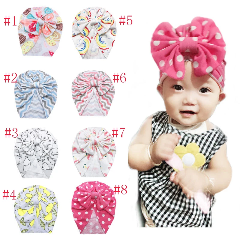 

24pc/lot Baby Donuts Hat Floral Print Caps Toddler Boy Girl Infant Beanie Hat Spring Autumn Winter Children's Hats Newborn Caps