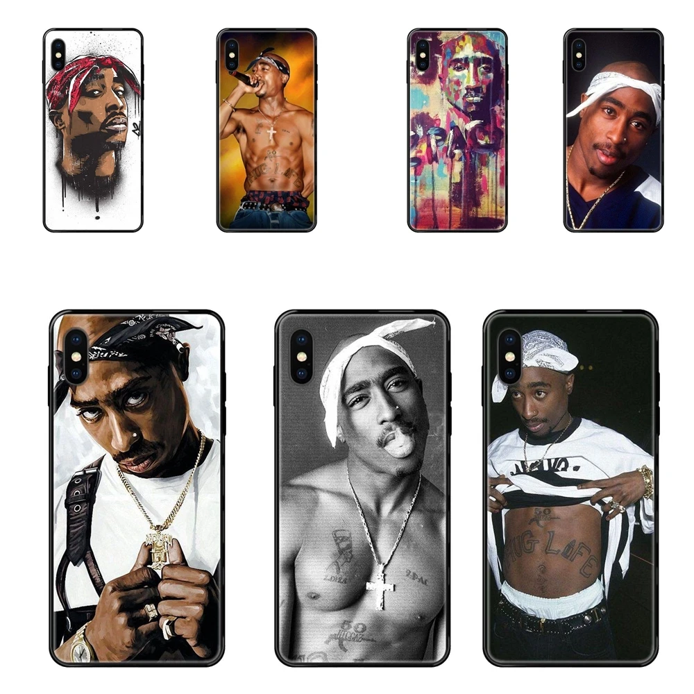 2 Pac Тупак Шакур черный мягкий ТПУ ультратонкий мультяшный узор подарок для Samsung