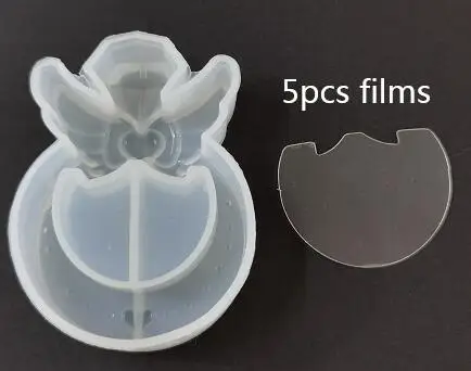 5pcs films Кавайная форма шейкера формы DIY эпоксидная смола амулеты ювелирные изделия конфеты автомобиль сок силиконовая форма УФ Смола инструмент Единорог теллурион Декор - Цвет: 5pcs films