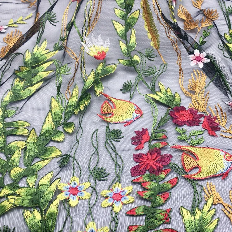 100x135 см французская Сетка кружевная ткань модная африканская гипюровая кружевная ткань с вышитыми цветами Тюлевая сетчатая пряжа кружевная ткань