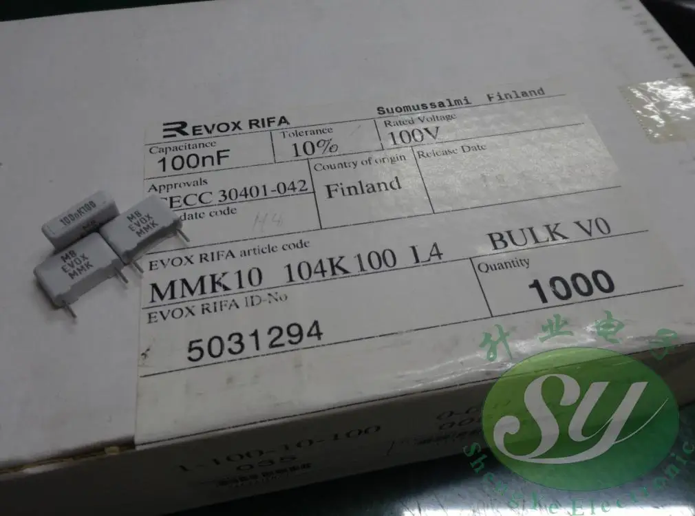 50 шт. EVOX MMK10 серия 0 1 мкФ/100 в 100NF u1 104 новый пленочный конденсатор 10 мм Бесплатная