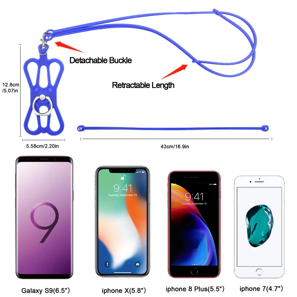 Универсальный силиконовый ремешок-держатель чехол для мобильного телефона шейный ремешок ожерелье слинг мобильные ключи для ключей для телефона брелок