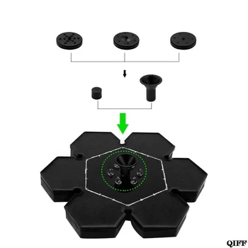 

Solar Fountain Pump with LED Lights, Snowflake Shape 2.4W Free Standing Bird Bath Fountain Water Pump