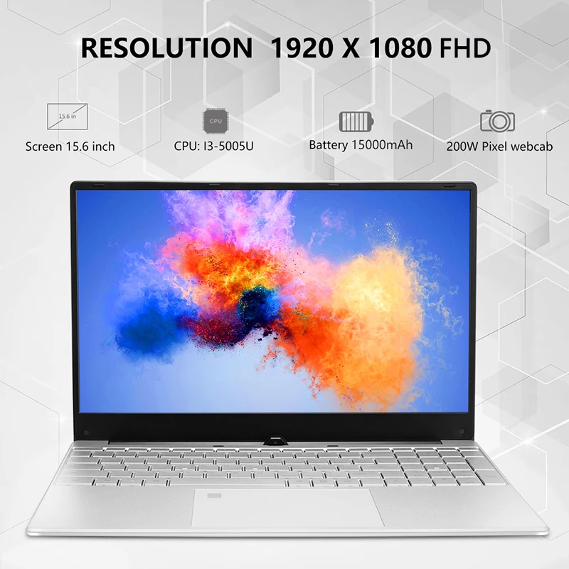  Del Computer Portatile da 15.6 Pollici Intel Core I3 5005U Windows10 8G Ram 128/256/512 Gb Ssd Note