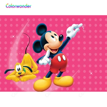 

Minnie Mouse Dog Backdrops for Photography Children Birthday Party Baby Shower Decor Photography Backgrounds Photo Studio Vinyl