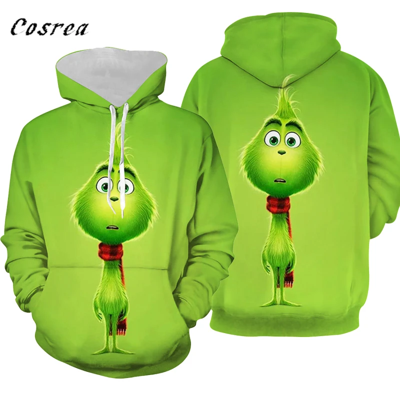 Moleton bluzy damskie/Толстовка для косплея из фильма Grinch; зимняя мужская толстовка с капюшоном и принтом в стиле Харадзюку; куртка Grinch