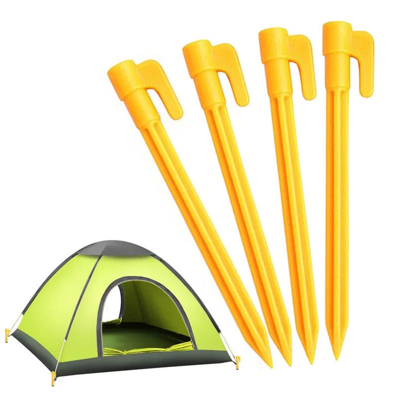 10x Plastic Heavy Duty Camping Awning Tent Ground Stakes Pegs Nails of Yellow