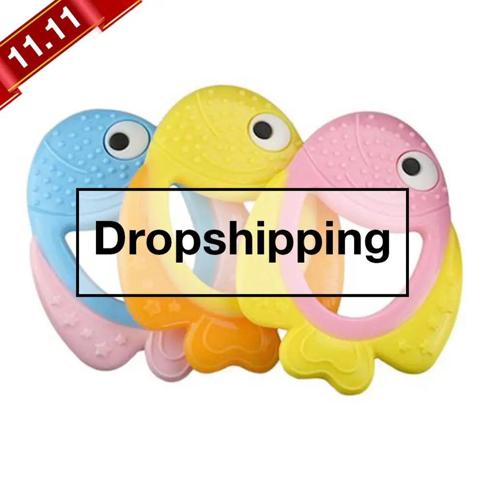 

BPA Free Silicone Teethers Food Grade Tiny Rod Teething Necklace Baby Shower Gifts Clown Fish Cartoon Animals Teether