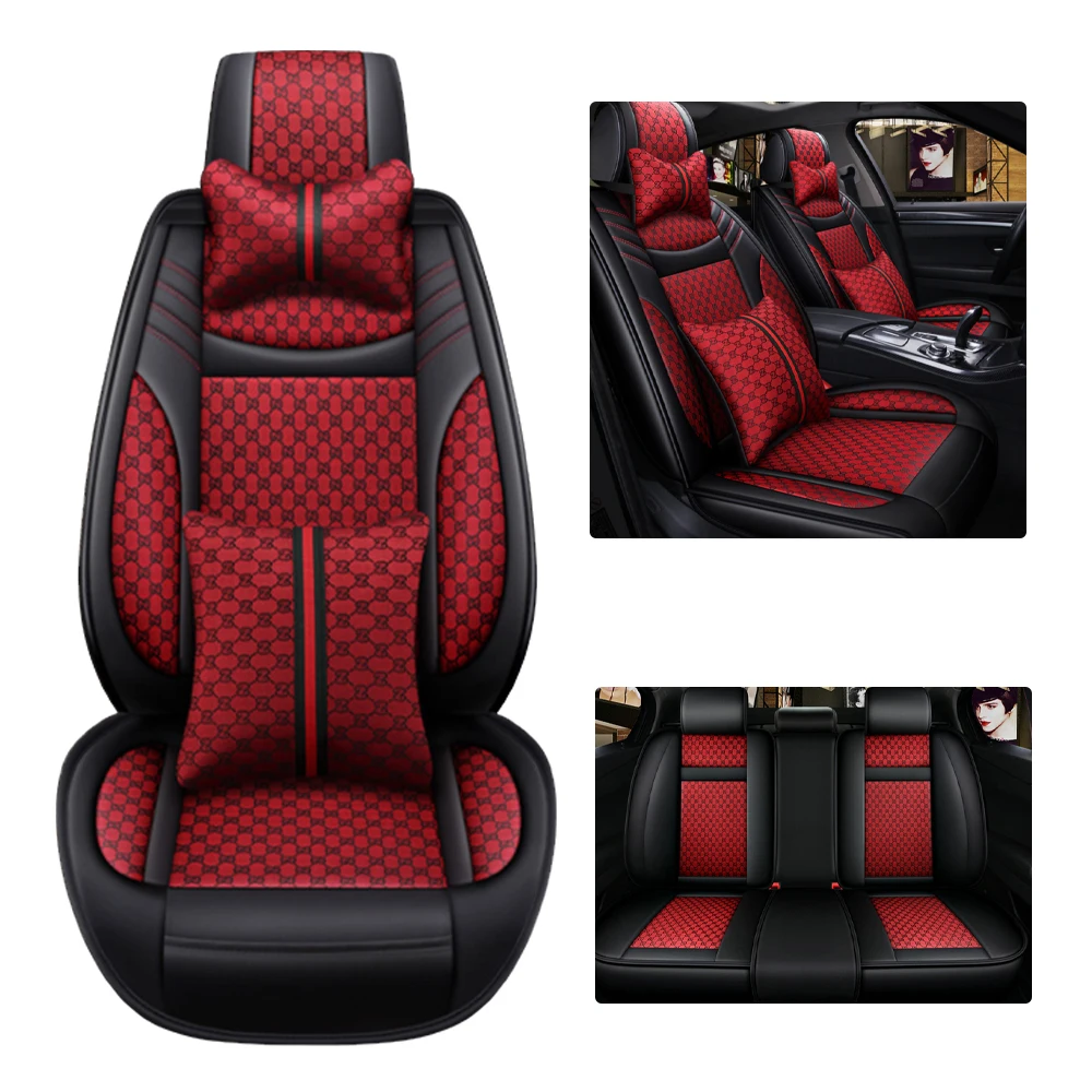 Car Seat Cover Lzcs Full Set Vehicle Cushion Not Moves Universal Pu Leather  Coffee/Beige Non-Slide For Kia Sportage Y6 X45 - AliExpress