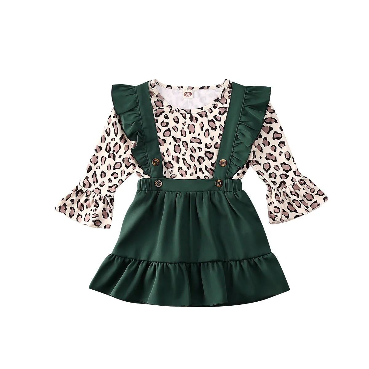 Dropship UK Newborn Baby Girl Kid Dress Leopard Print Top Strap Skirt