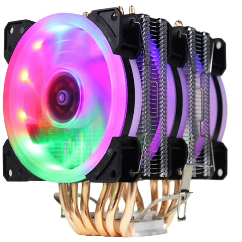 6 теплопроводов холодильник кулер вентилятор с цветовой моделью Rgb Dual-башенный радиатор 9 см вентилятор охлаждения радиатора для Intel 775/1150/1151/1155/1156/1366 для Am