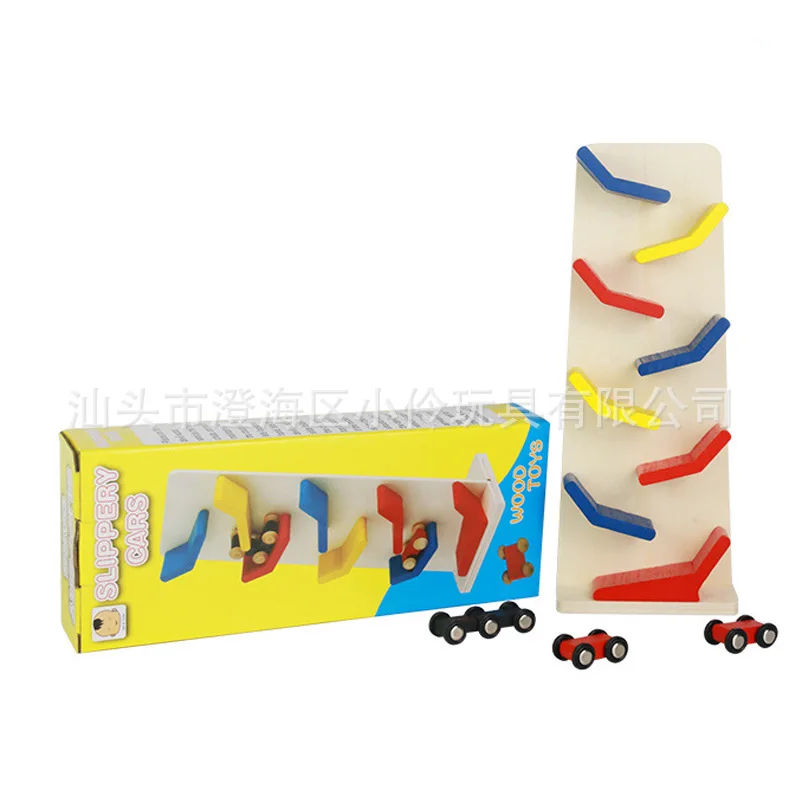 

Multi-functional Wooden Children'S Educational Camera Track hua xiang che Baby Fun Early Education Inertia Slide Coaster Wooden