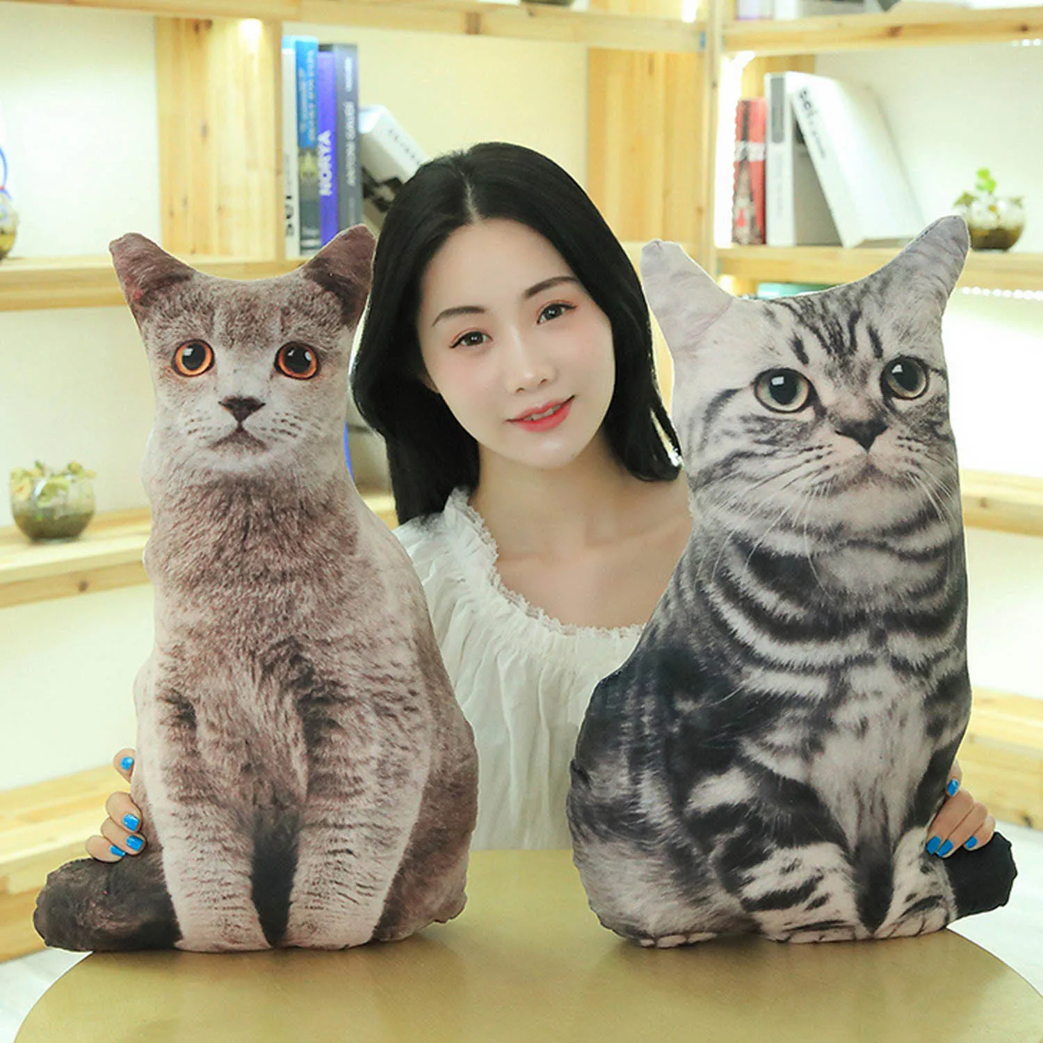 Дети милые 45 см моделирование 3D мягкая плюшевая подушка в форме кошки плюшевые чучела животных Кошки подушка кукла игрушка