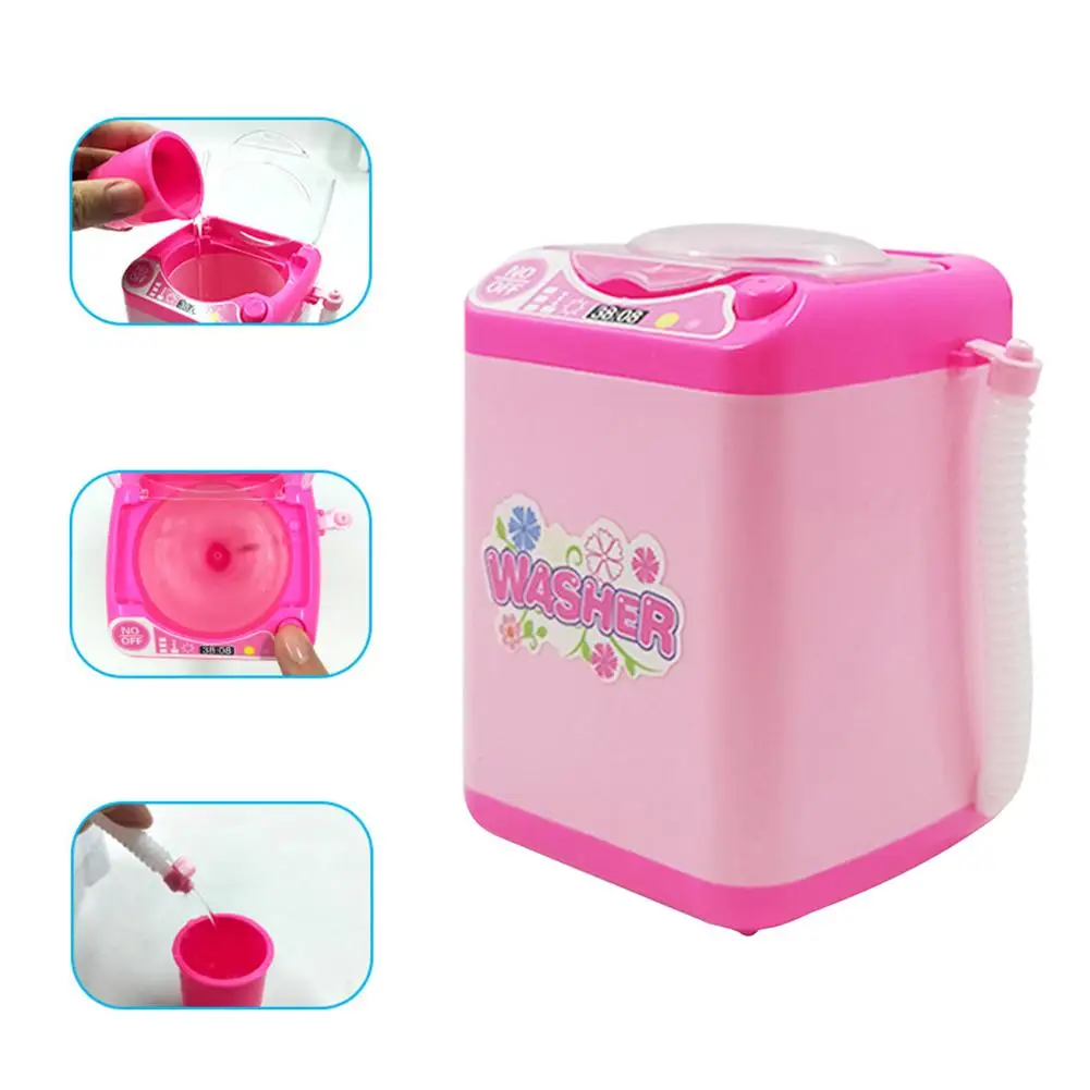Deals Price of  Makeup Brush Cleaner Device Automatic Cleaning Washing Machine Mini Toy And Puff Simulation Kids Ch