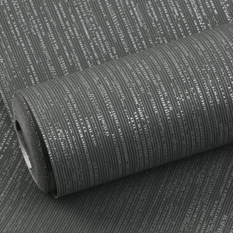 3d不織布壁紙 無地のモダンな不織布壁紙 リビングルームとベッドルーム用の縦縞の灰色の壁紙 家の装飾 壁紙 Aliexpress