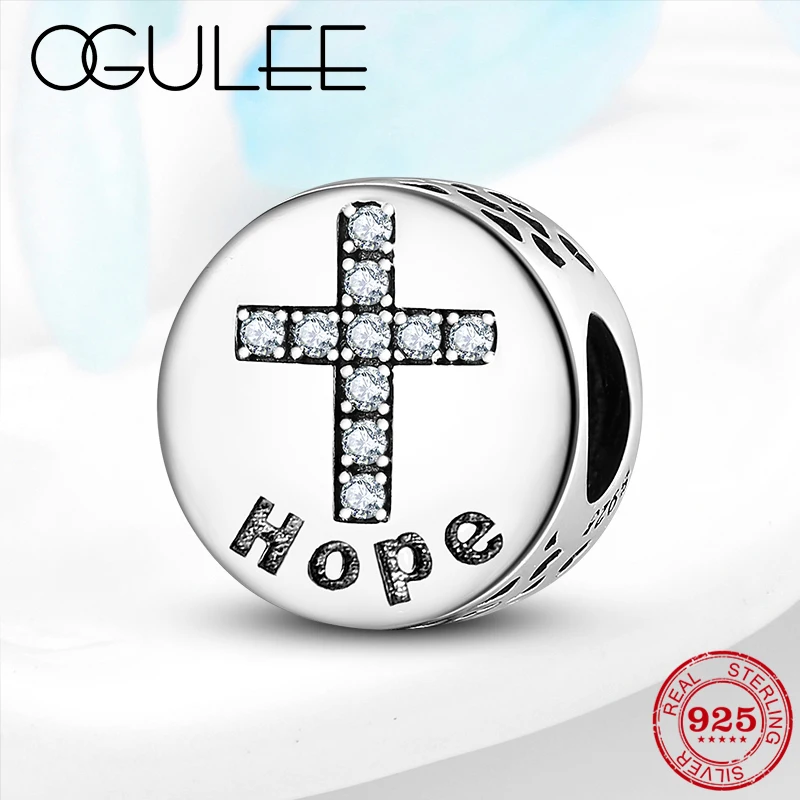 God of hope прозрачные круглые бусины с фианитами 925 пробы серебряные подвески