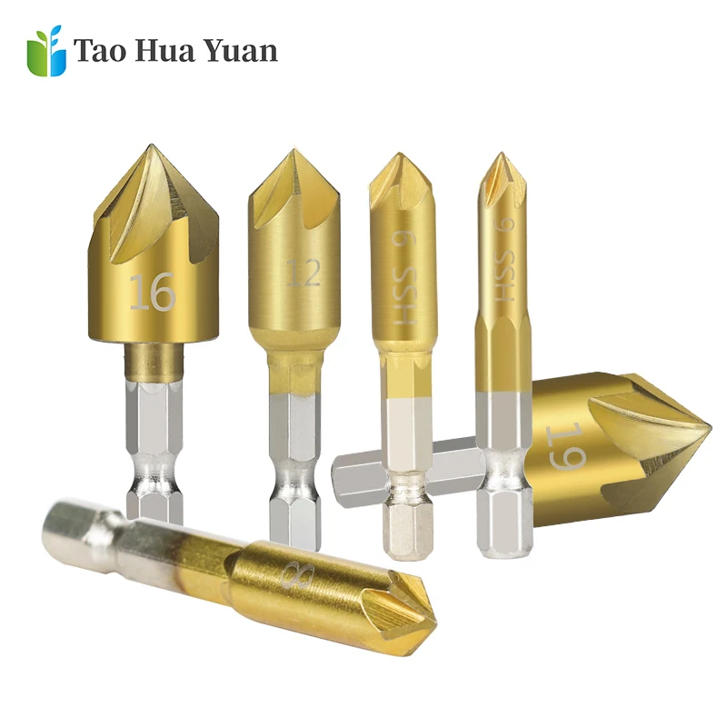 XCAN_Hex_Shank_Countersink_Drill_Bit_6_19mm_Set_Titanium_Coated_5_Flute_Hole_Drill_90 (2)