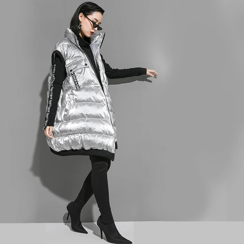 Ladyfirsy зимний свободный хлопковый жилет для женщин Зимний короткий теплый персонализированный жилет куртка повседневная женская одежда оптом
