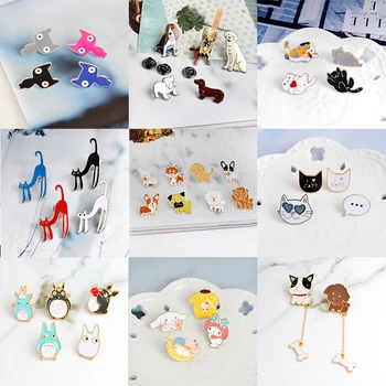 

Miss Zoe 2~8pcs/set Cat Dog Hippo Kitten Puppy Totoro Brooch Button Pins Denim Jacket Pin Badge Animal Jewelry Gift for Kids