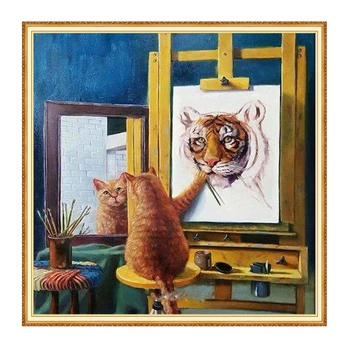 

MEIAN 2020 Animal Full Round/Square Diamond Painting Cat and Dog Broidery Animal Mosaic Drill Rhinestone Cross-Stitch Home Decor