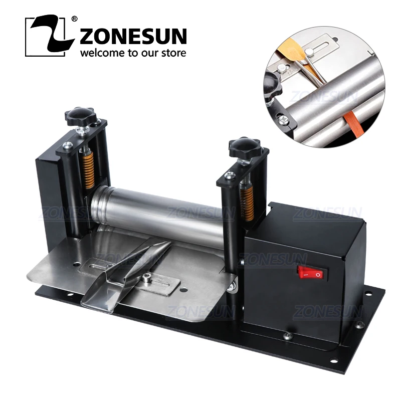 ZONESUN Manual Leather Belt Rolling Machine Shoulder Strap Leather Laminating Folding Machine Edge Sealing Machine-0