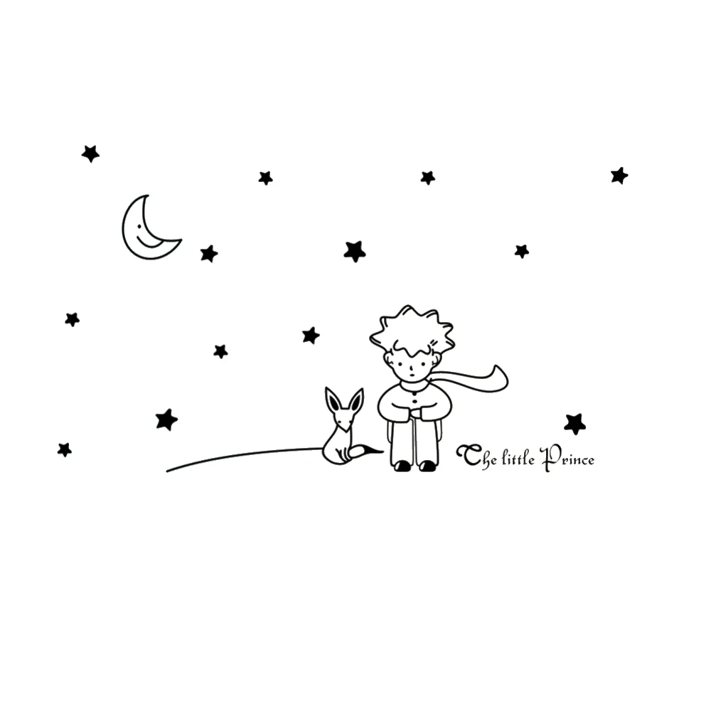 popular-book-fairy-tale-the-Little-Prince-With-Fox-Moon-Star-home-decor-wall-sticker-for 副本