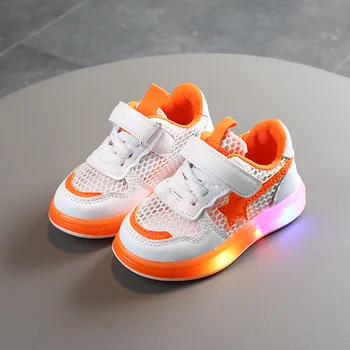 

Size 21-30 Baby Breathable Lights Toddler Shoes Girls Lightweight Sneakers Boys Led Light Sneakers Children Glowing Casual Shoes