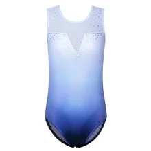 BAOHULU/гимнастическое трико для маленьких девочек; балетное Сетчатое танцевальное трико без рукавов с блестками; детское Спортивное боди для занятий спортом