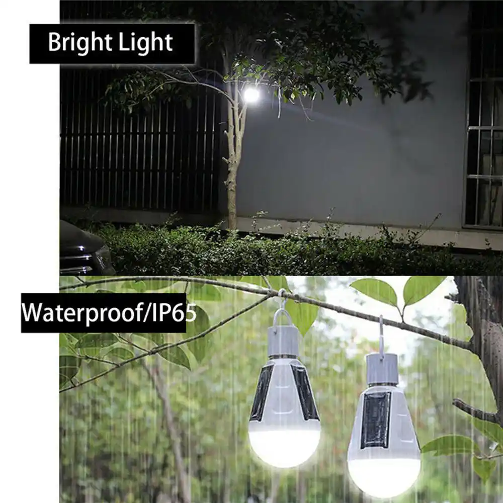 Led 7w Sun Charging Power Outage Emergency Outdoor Light Solar Panel Bulb Portable Garden Camping Tent Lamp Waterproof Led Night Lights Aliexpress