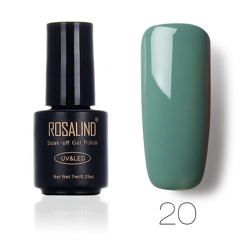 ROSALIND Гель-лак для ногтей 7 мл чистый цвет замачиваемый УФ-гель стойкий лак для ногтей Дизайн ногтей Гель-лак для ногтей - Цвет: 20