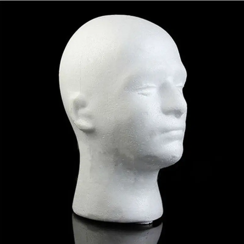 Мужской пенопласт манекен голова манекена Модель парик очки манекен для шляп вешалка для париков