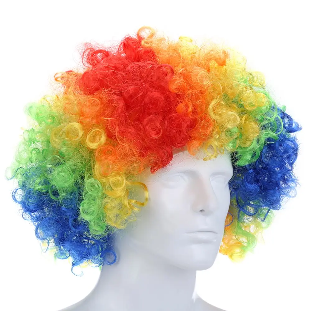 Разноцветные короткие кудрявые взрывные головы подставки под парик Смешной Пушистый парик клоуна шапки новейший волнистый круглый парик клоуна волосы фанатов парик