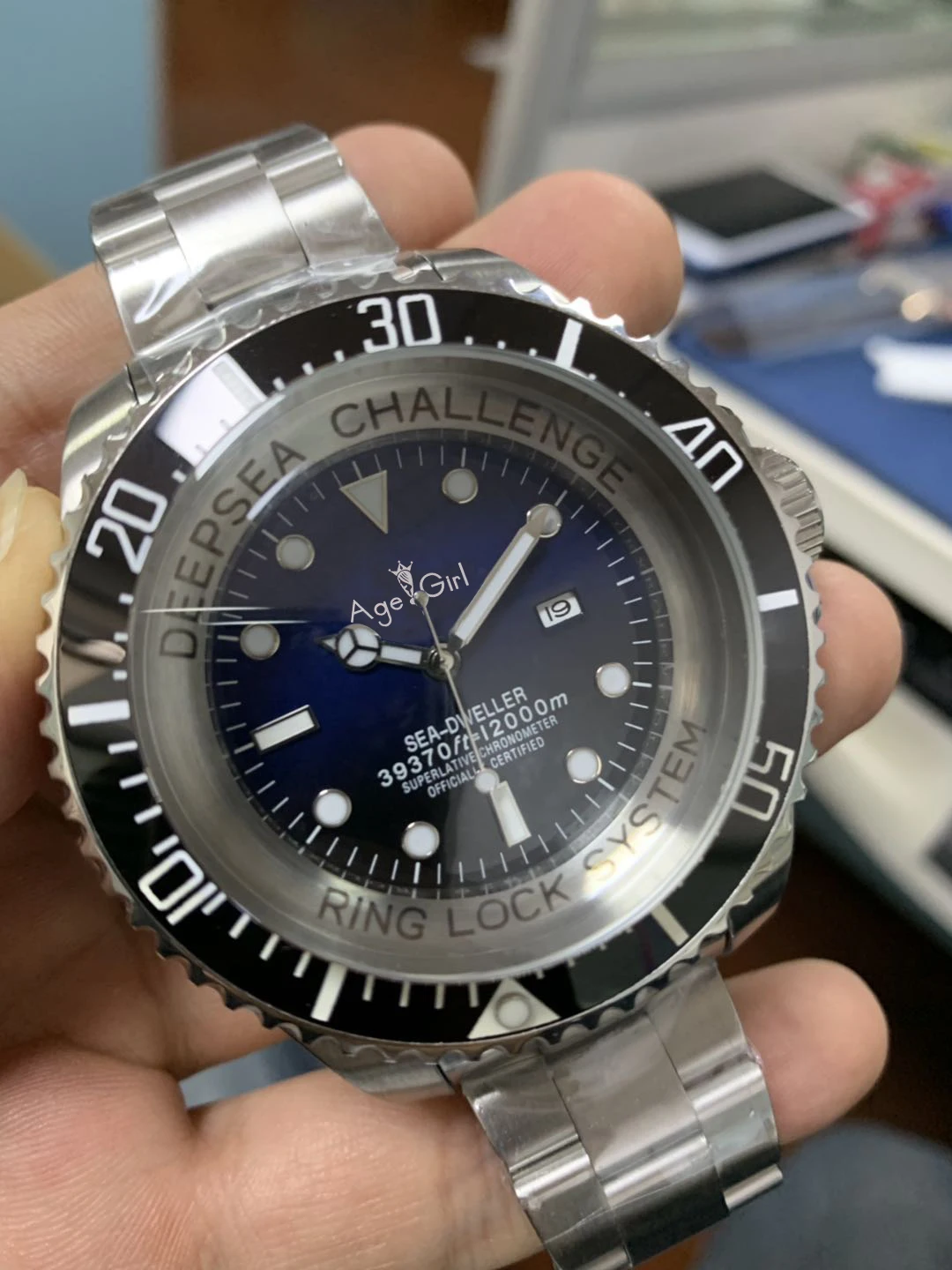 

Luxury Brand New Men Stainless Steel Automatic Mechanical Black Blue Ceramic Bezel Sapphire Watches Heavy Big Limited Sport 54mm