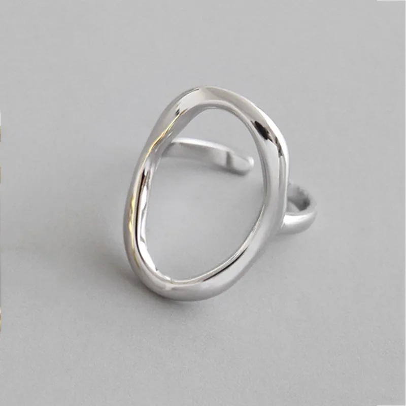 XIYANIKE Silver Irregular Hollow Opening Rings for Women Couple Fashion Simple Geometric Party Jewelry Gifts silver rings silver ring