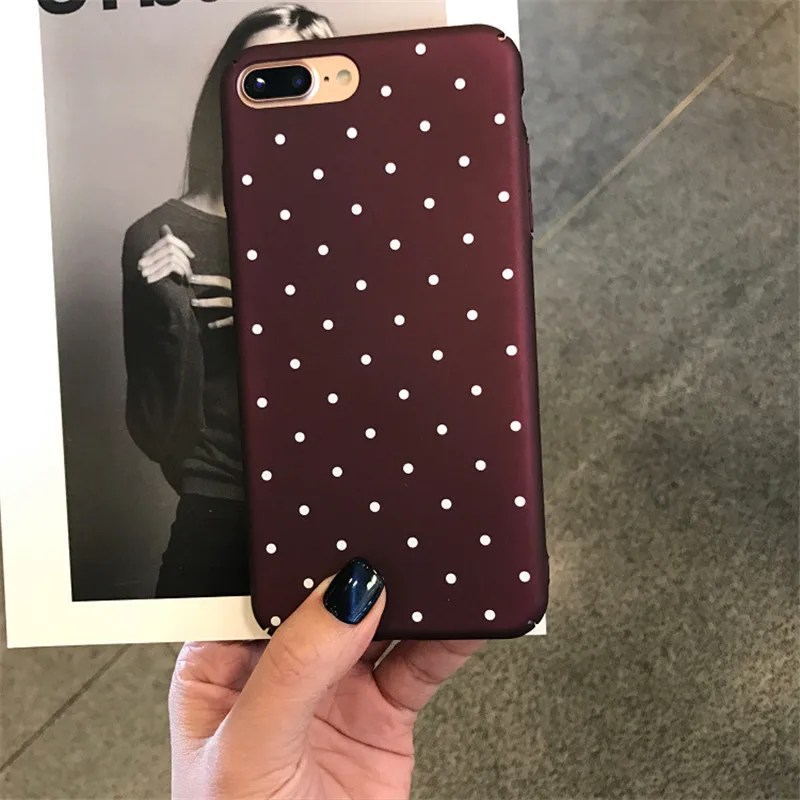Винно красный чехол для телефона в ретро стиле с принтом горошек iPhone 11 Pro Max XR X XS 7 8