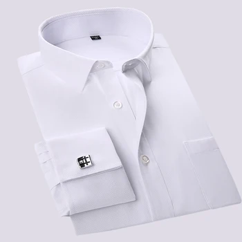 

high quality France cufflinks long sleeve sleeve business men formal social shirts comfortable easy care(cufflinks included)