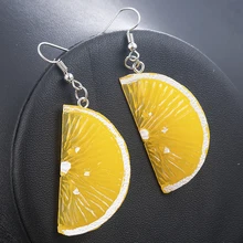 Новое поступление, Летние Стильные фруктовые лимонные персонализованные серьги-капли, серьги для женщин, вечерние, в подарок, корейские модные большие серьги