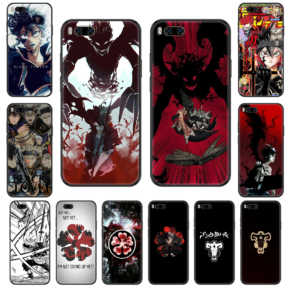 phone cases for xiaomi Black Clover Anime Phone case For Xiaomi Mi 6 8 9 A1 2 3 Max3 Mix2 Mix2S X T Lite Pro black art shell painting cover 3D cases for xiaomi blue