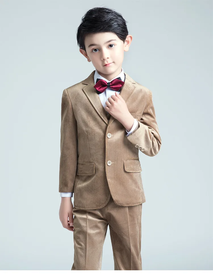 

Autumn And Winter Europe And America Corduroy Small Suit Set Five-Piece Dresses of Bride Fellow Kids Performance Host Daily Life